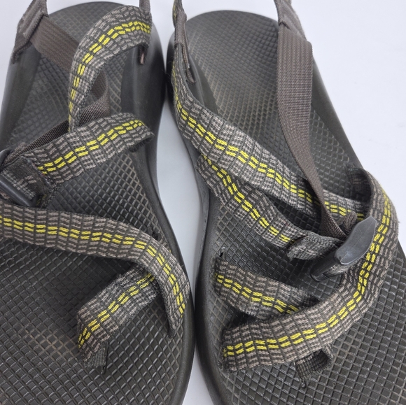 Chaco Men's Z/2 Brown Yellow Classic Toe Loop Adjustable Strap Sandal Size 12 - Picture 7 of 10